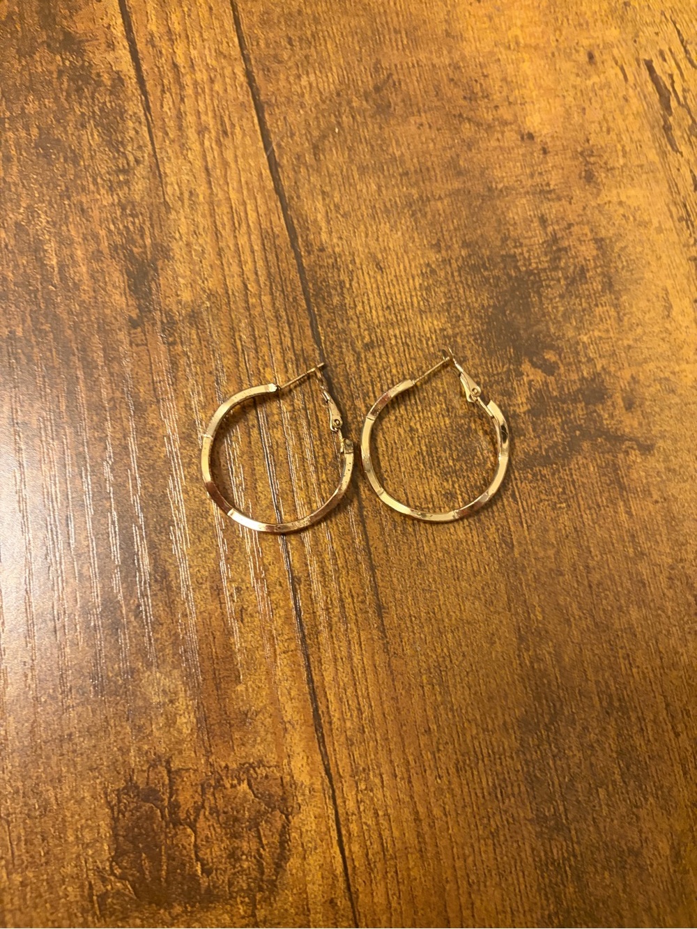 Hammered Gold Hoop Earrings